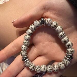 beaded black and white bracelet